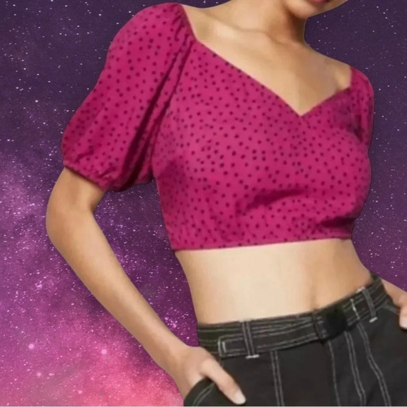 FREE 🆕Purple Printed  Crop Top - Picture 2 of 12